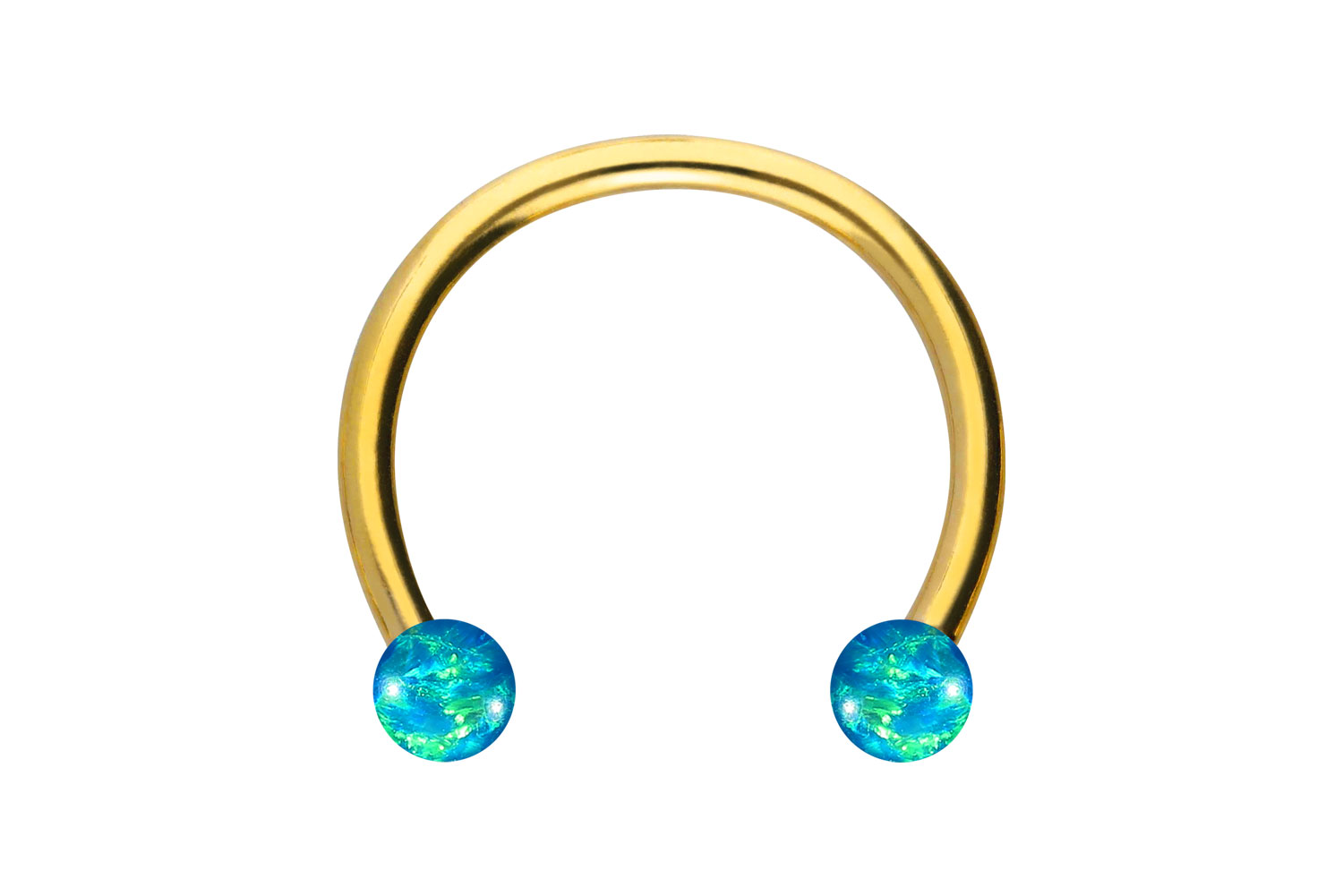 Titan Hufeisenring Piercing SYNTHETISCHE OPALE